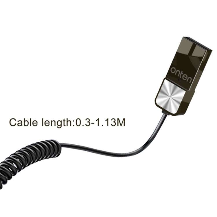 ONTEN OTN-BT101 USB to 3.5mm Jack Spring Cable Wireless Bluetooth Audio Adapter