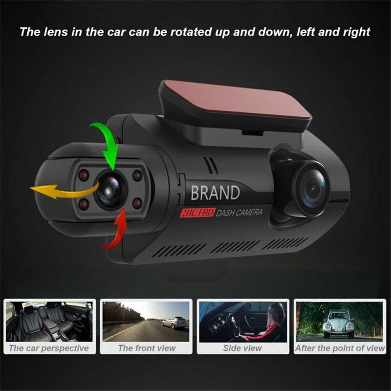 A68 3 inch 110 Degrees Car DVR 1080P HD Parking Monitoring Loop Recording Dash Cam Front Rear Dual C