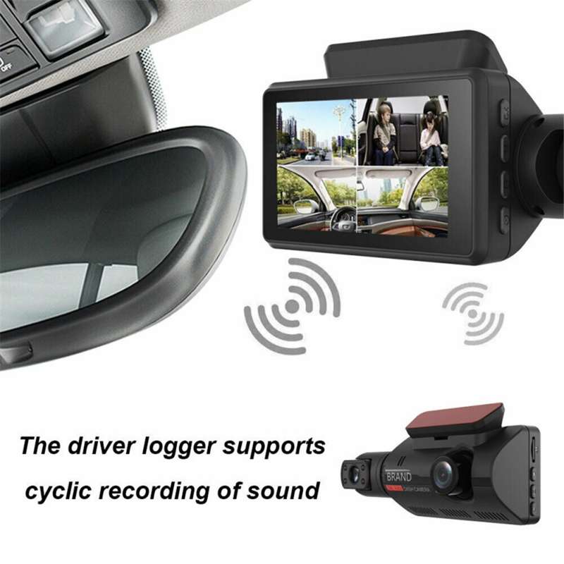 A68 3 inch 110 Degrees Car DVR 1080P HD Parking Monitoring Loop Recording Dash Cam Front Rear Dual C