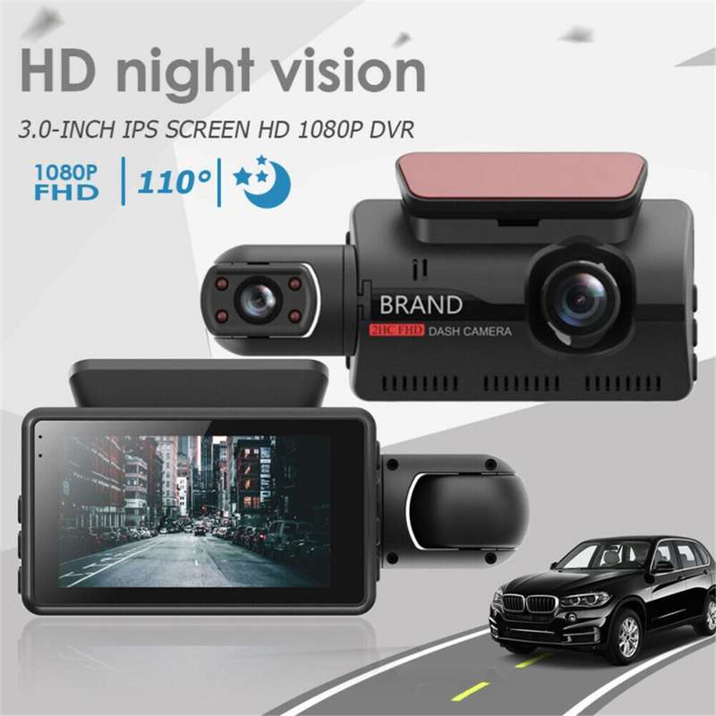 A68 3 inch 110 Degrees Car DVR 1080P HD Parking Monitoring Loop Recording Dash Cam Front Rear Dual C