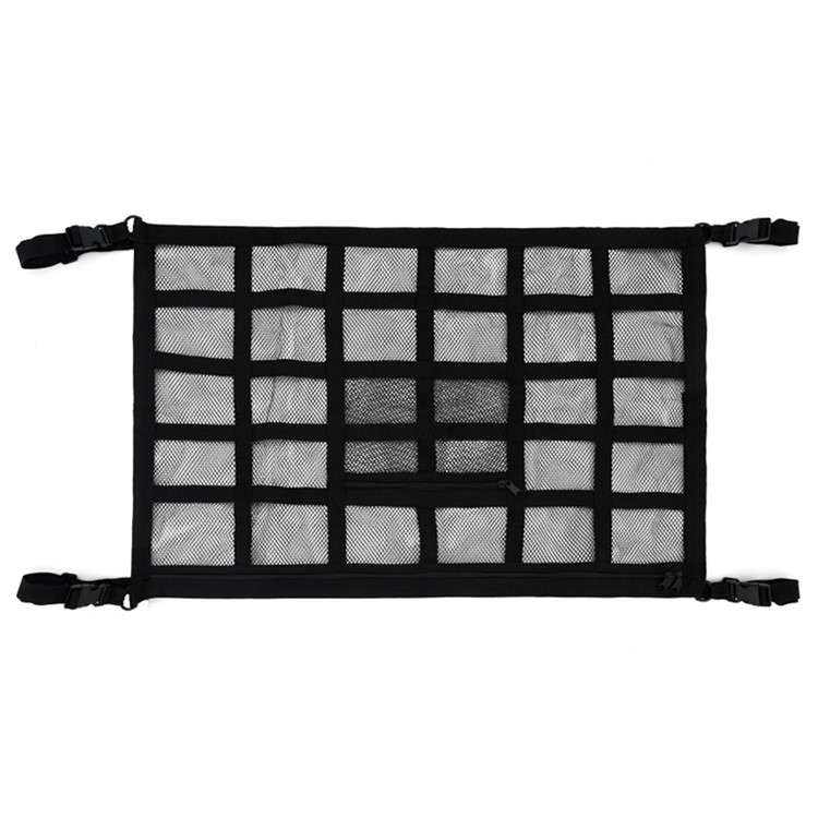 70x50cm Double-Layer Car Roof Storage Net Pocket Vehicle Interior Roof Storage Mesh Organizer