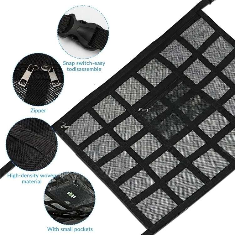 70x50cm Double-Layer Car Roof Storage Net Pocket Vehicle Interior Roof Storage Mesh Organizer
