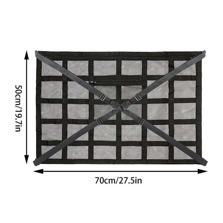 70x50cm Double-Layer Car Roof Storage Net Pocket Vehicle Interior Roof Storage Mesh Organizer