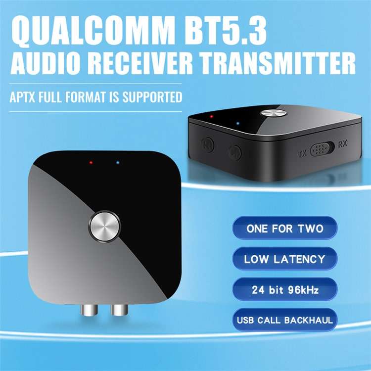T69 2-in-1 Bluetooth 5.3 APTX Adaptive Receiver Transmitter Wireless Audio Adapter