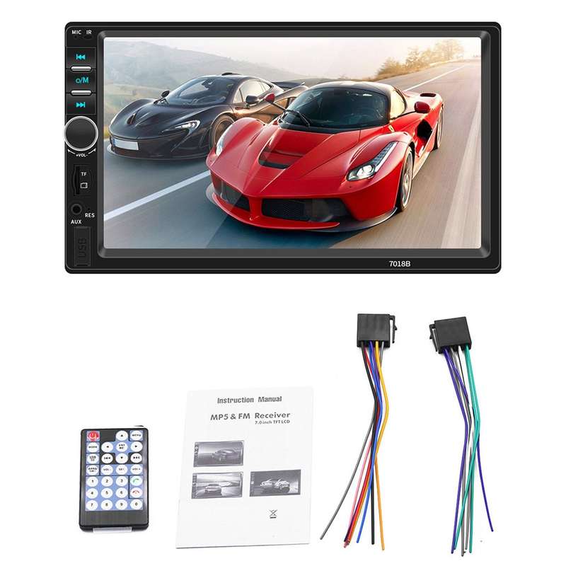 7018B Car Stereo Receiver 7-inch Touch Screen Multimedia Bluetooth Mirror Link USB / TF MP5 Player