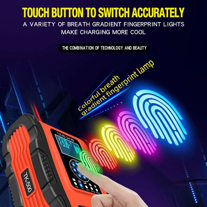 E-FAST TK500 12V / 24V 7-Stage Intelligent Battery Charger Car Truck Lead-Acid Battery Restore Charg