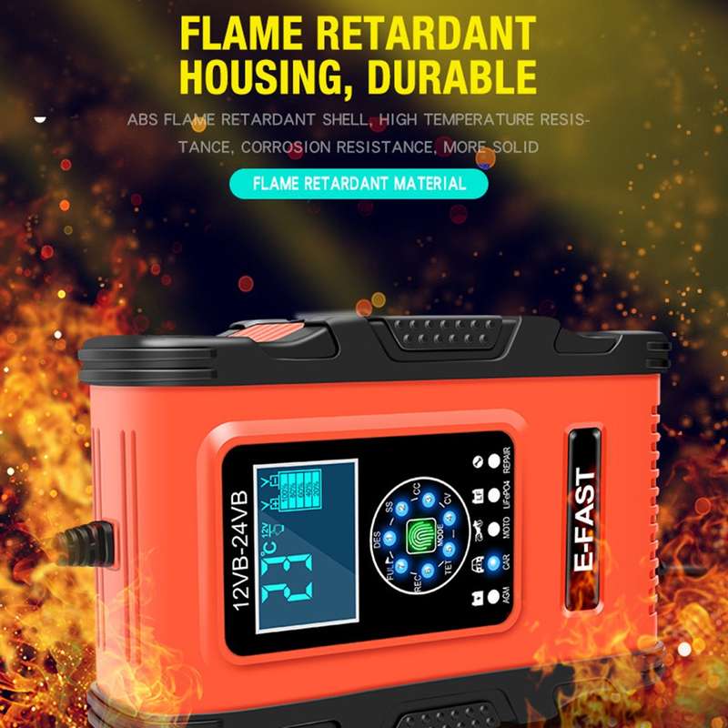 E-FAST TK500 12V / 24V 7-Stage Intelligent Battery Charger Car Truck Lead-Acid Battery Restore Charg