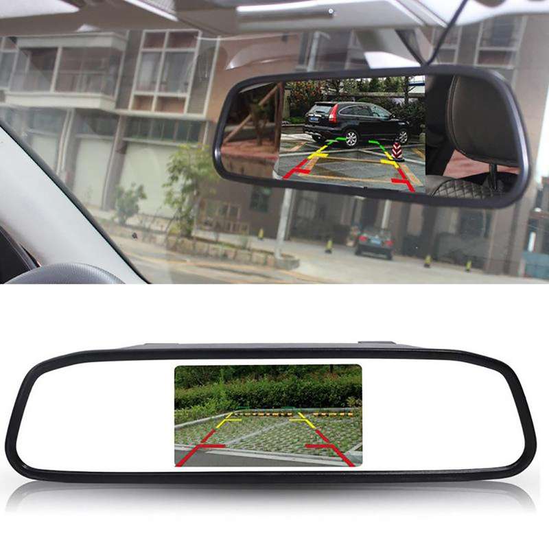 RH-315 4.3-inch Rearview Mirror Display 2.4G Wireless License Plate Backup Camera Set for Car / Tru