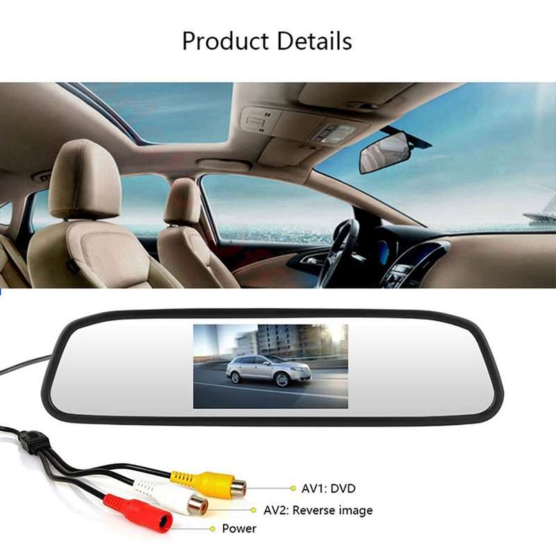 RH-315 4.3-inch Rearview Mirror Display 2.4G Wireless License Plate Backup Camera Set for Car / Tru
