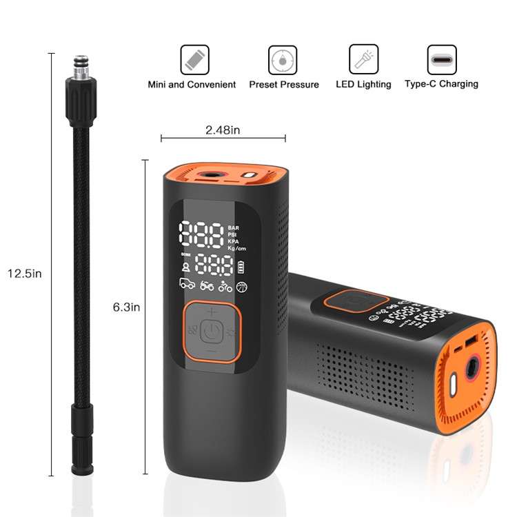 NW01-SP Tire Inflator Portable Air Compressor Air Pump for Car Motorcycle