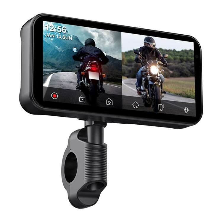 F83 6.25-inch Screen Motorbike Camcorder DVR Bluetooth Carplay Motorcycle Dual Lens Video Recorder