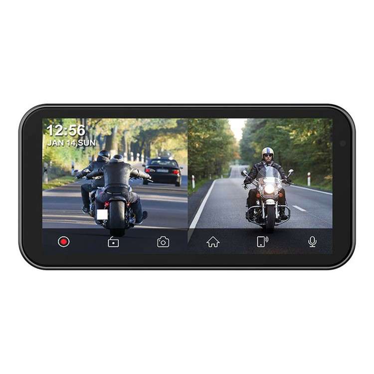 F83 6.25-inch Screen Motorbike Camcorder DVR Bluetooth Carplay Motorcycle Dual Lens Video Recorder