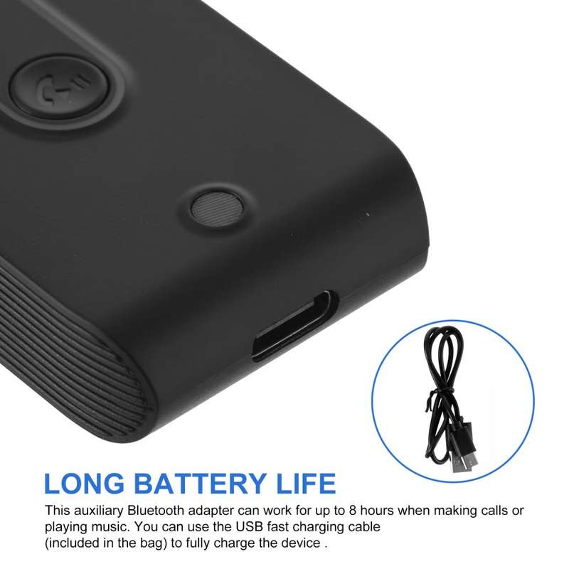 J28 Car Bluetooth 5.0 Audio Receiver Mobile Phone Transmitter Converter USB Dongle with 3.5mm AUX Ad