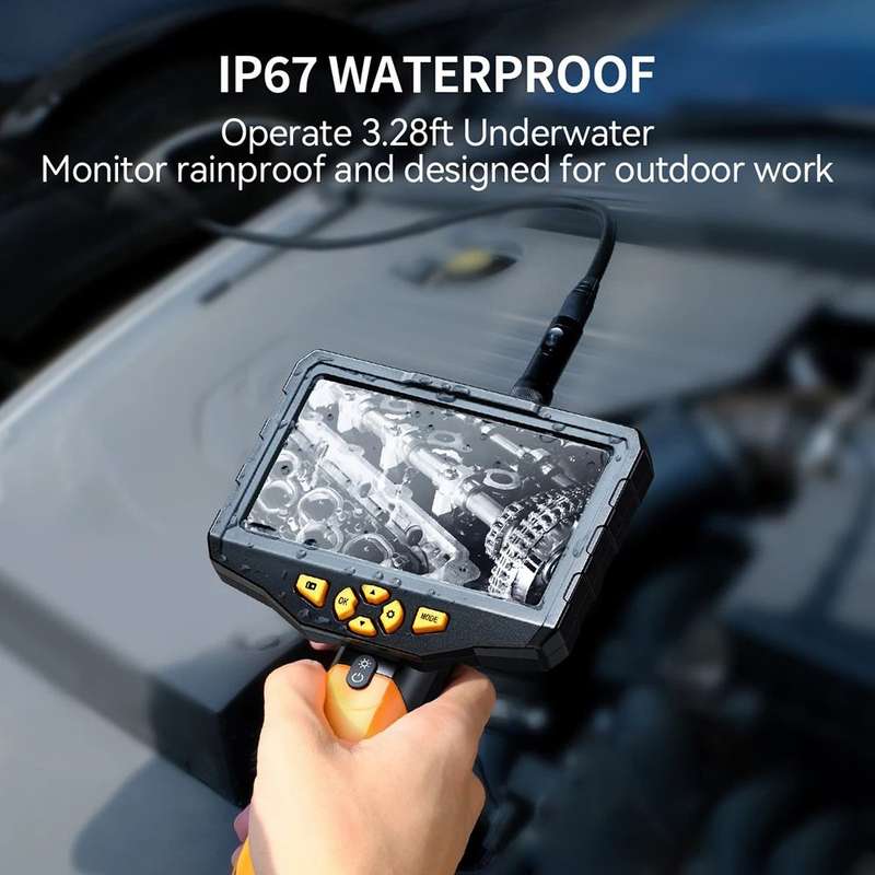 TESLONG NTS300 1m Wire 7.6mm Lens Waterproof Endoscope 5.0-inch Screen Pipe Inspection Borescope