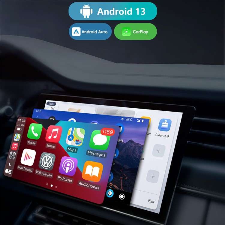 GT6 Pro Android 13 Wireless Carplay Adapter with Ambient Light Support HD Output, 8+128GB