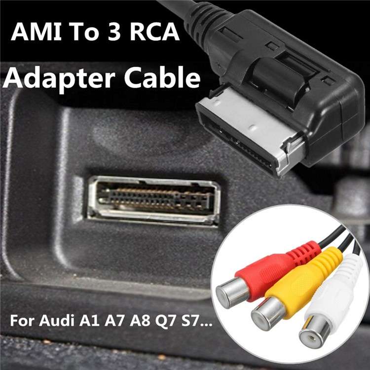 AMI MMI to 3 RCA Audio Video Cable Female DVD Video and Audio Input Cable for Audi A1 A7 A8 VW Car
