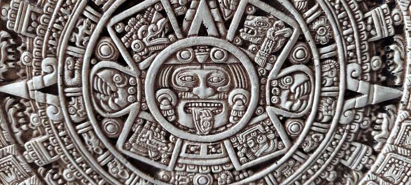 Aztec ceramic Calendar also known as a Sun Stone - wall hanging