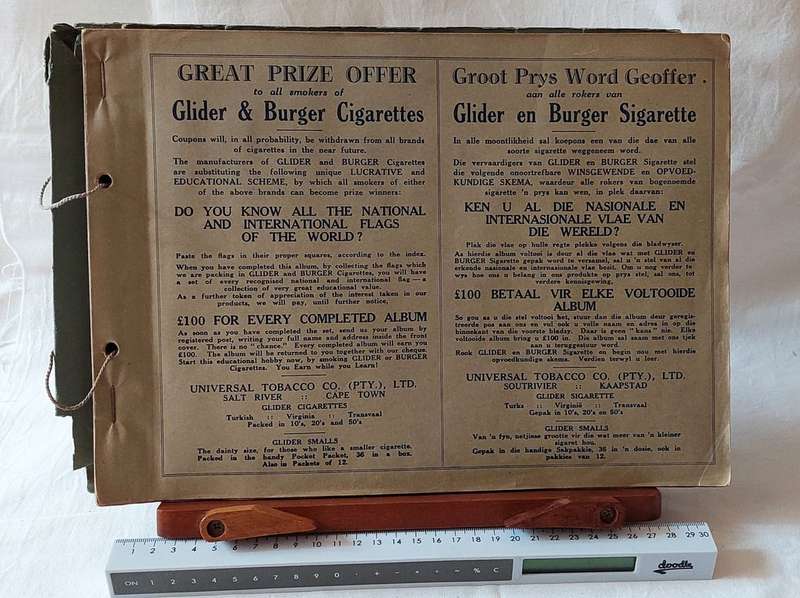 Cigarette card album - Glider Flag Album