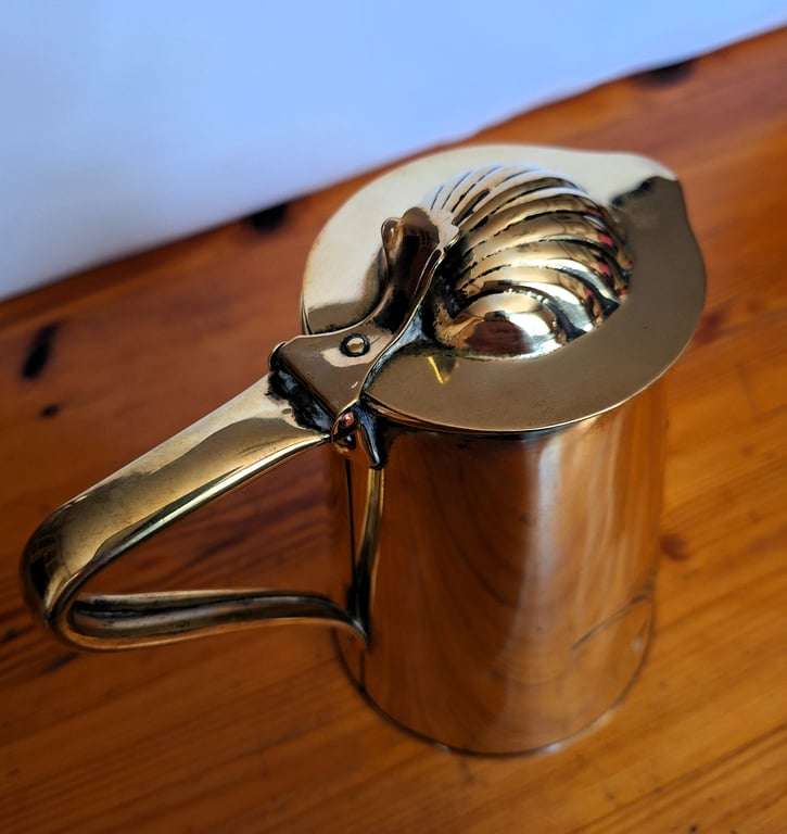 Rare - Antique  - Solid Brass - Art Nouveau - Lidded Jug - Honeysuckle Design - Joseph Sankey & S...