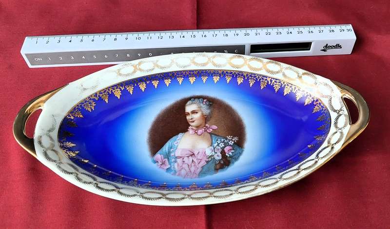 Vintage hand decorated "Thomas" - Bavarian porcelain oval dish made in Germany