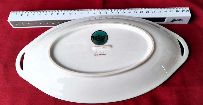Vintage hand decorated "Thomas" - Bavarian porcelain oval dish made in Germany