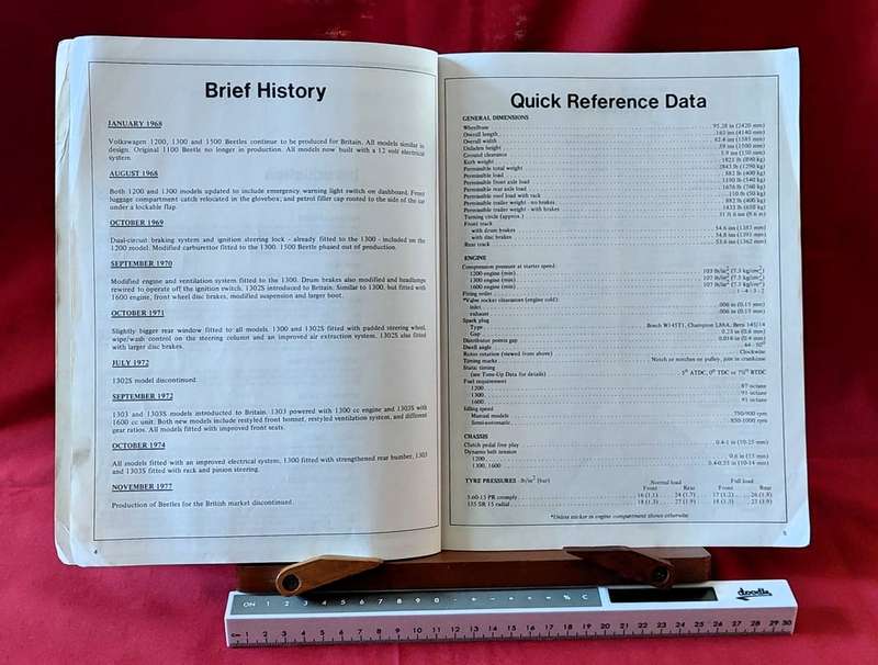 Autodata Volkswagen Beetle Manual 1968 - 1978 -`Simon Cowen & Tony Stuart-Jones