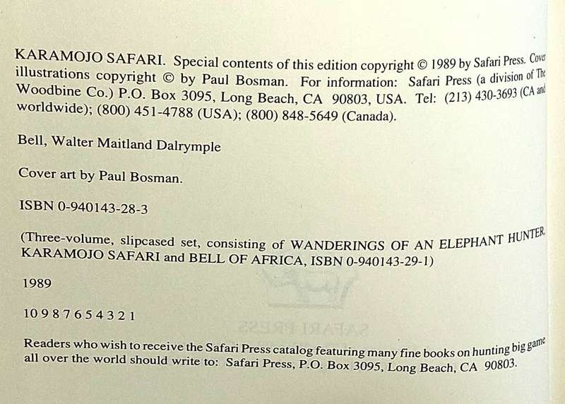 Bell Trilogy in Slipcase: Bell of Africa: Karamoja Safari : Wanderings of an Elephant Hunter