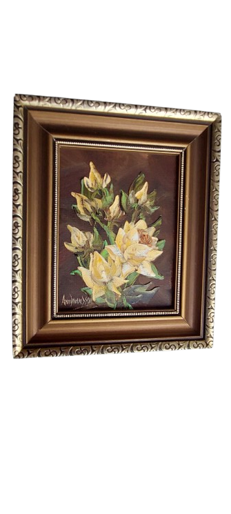 Beautifully framed original oil paintings of flowers by Ann Donaldson
