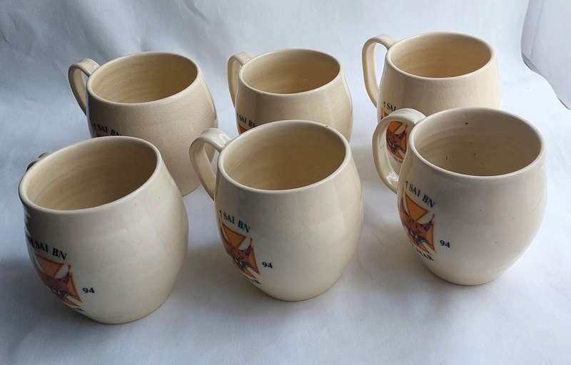 1 Set of 6 - Off - 7 SAI Battalion - Mugs - 1994 Celebrating 21 Years since established