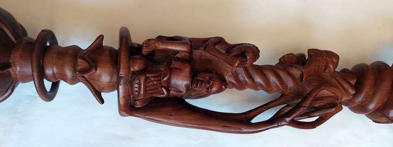 Nyaminyami - River  God (Tonga) Historical Walking Stick - Sculptured  by Rainos  M Tawonameso - ...