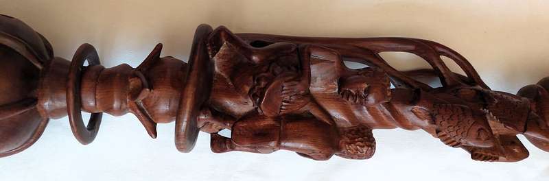 Nyaminyami - River  God (Tonga) Historical Walking Stick - Sculptured  by Rainos  M Tawonameso - ...