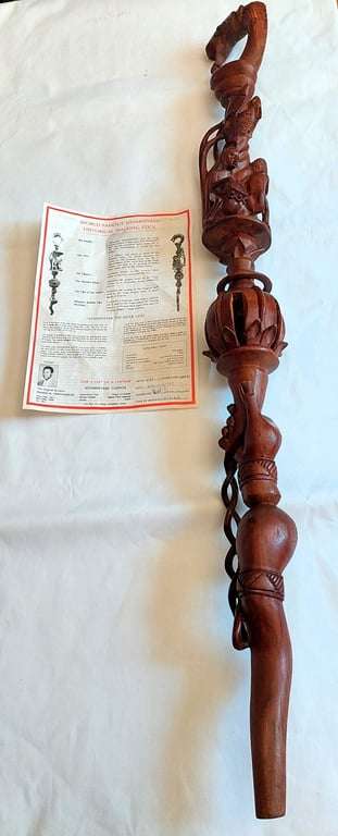 Nyaminyami - River  God (Tonga) Historical Walking Stick - Sculptured  by Rainos  M Tawonameso - ...