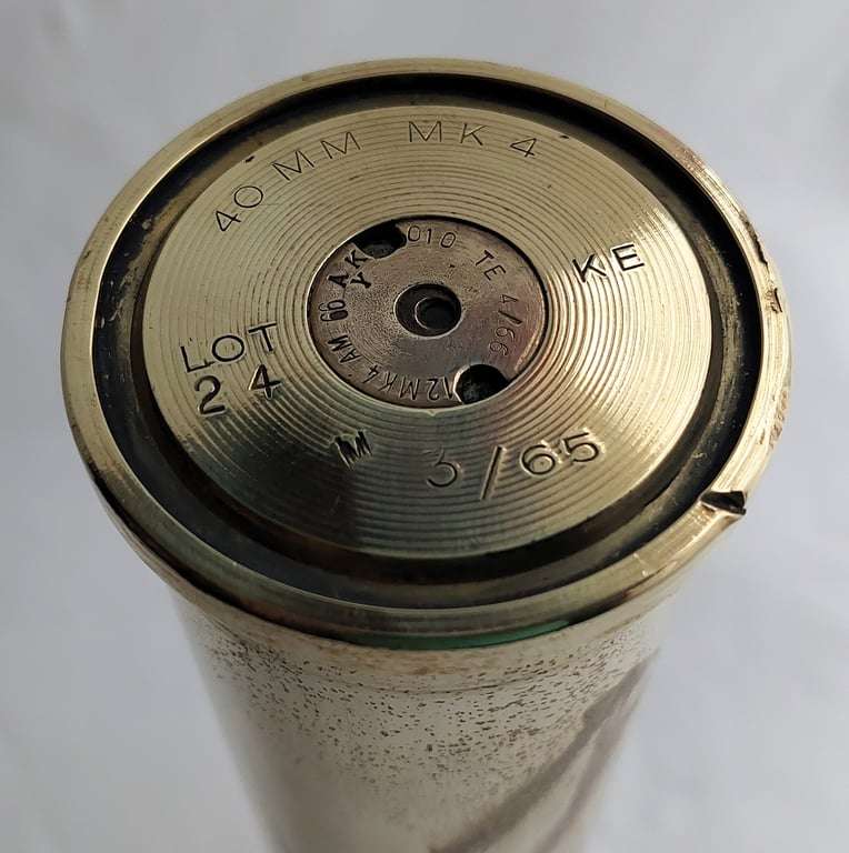Brass Artillery Shell Casing- 40 mm Mark 4 -1965