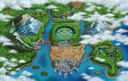 The Unova region from Pokemon Black and Pokemon White