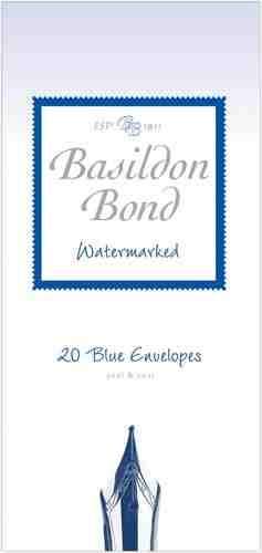 Basildon Bond 20pk 89 x 187mm Watermarked Blue Envelopes Peel & Seal