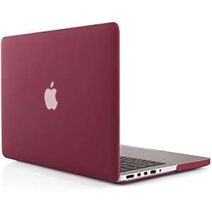 iDOO Matte Soft Touch Plastic Hard Case Protective Shell Cover for MacBook Pro 13 Retina (Wine Red)