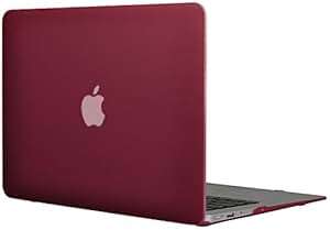 Topideal Matte Silky-Smooth Satins Soft-Touch Hard Shell Case Cover for 13-MacBook Air 13 (Wine Red)