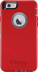 OtterBox DEFENDER iPhone 6/6s Case - Retail Packaging - FIRE WITHIN (SLEET GREY/SCARLET RED)