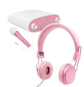 Pretty Pink Ultra-Stylish Kids Matching Fashion Headphones For Girls Night In Karaoke Machine by DUR