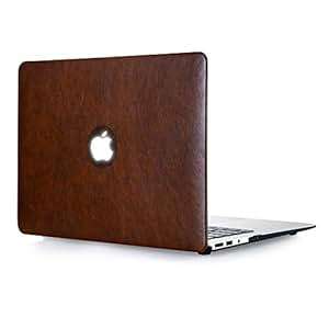 TJFEC PU Leather Coated Hard Case for MacBook Pro 1 (Old Pro Retina 13in (A1502/A1425))(Dark Leather