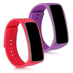 kwmobile Silicone Watch Strap Samsung Gear fit R350-2x Fitness Tracker Repl (.light pink/violet)