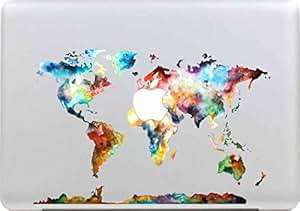 Macbook Sticker Stillshine Unique Elegant Design Vinyl Decal Skin Sticker For MacB (Color World Map)