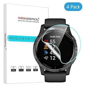 NEWZEROL 4 Packs Compatible Garmin Vivoactive 4 Screen Protector TPU High Definition Scratch Re