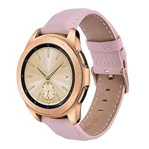 V-MORO Strap Compatible Galaxy Watch 42mm Straps 20MM Leather Strap Replacement Sport St (Pink)