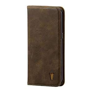 TORRO Premium Leather Stand Case for Samsung Galaxy S7 Edge, Dark Brown