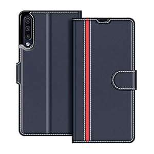 COODIO Samsung Galaxy A50 Case Samsung A50 Phone Case Galaxy A50 Wallet Case Magnetic (Stylish Blue)