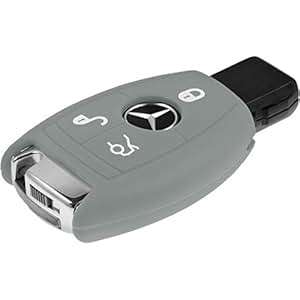 PhoneNatic car key silicone case 3-button remote Mercedes-Benz C Klasse in gray 3-button