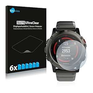 Savvies Screen Protector Garmin fenix 5X 51 mm 6 Pack Protection Film