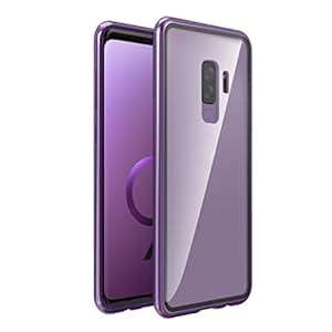 Phone Case Metal Frame Ultra Thin Slim Magnetic Adsorption Tempered Glass Phone Case Samsung Gal