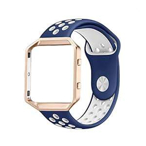 Ontube for Fitbit Blaze Bands Sport Silicone Replacement Strap with Rose Gold Frame for Fitbit Blaze